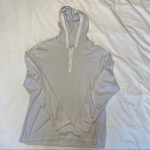 Mens Calvin Klein White/Grey Hooded Longsleeve